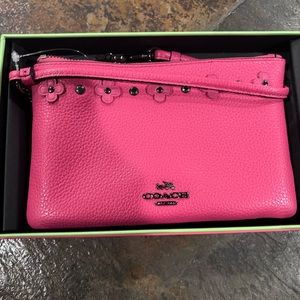 Coach pebbled leather wristlet